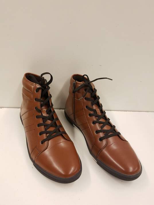 Kenneth Cole Men's Center High Top Brown Casual Sneakers Sz. 13 image number 3