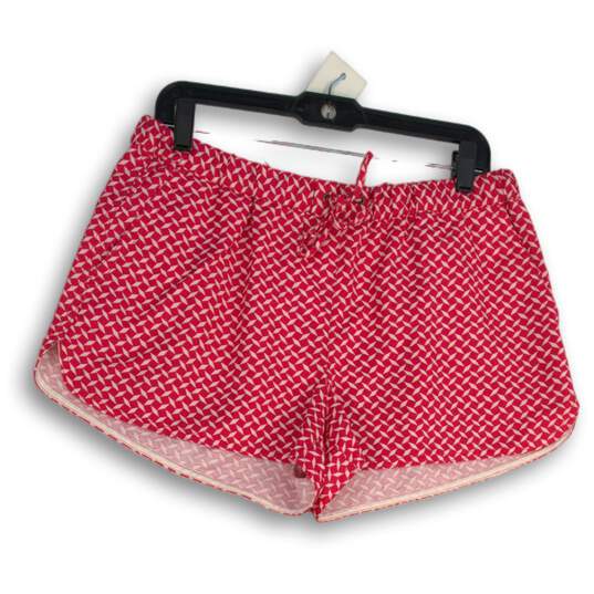 J. Crew Womens Pink White Geometric Drawstring Hot Pants Shorts Size M image number 1