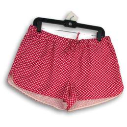 J. Crew Womens Pink White Geometric Drawstring Hot Pants Shorts Size M