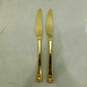 STANLEY ROBERTS Gold Plated Stainless Flatware 16 Pieces GOLDEN ROGET IOB image number 5