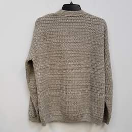 Mens Beige Long Sleeve Henley Neck Knitted Pullover Sweater Size Medium alternative image
