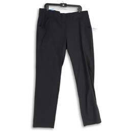 Womens Black Flat Front Elastic Waist Pull-On Ankle Pants Size XL