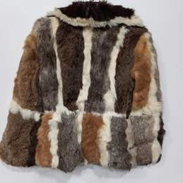 Women's Multicolor Rabbit Fur Jacket Sz 6 alternative image