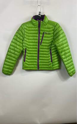 Marmot Womens Green Long Sleeve Full Zip Mock Neck Puffer Jacket Size XS