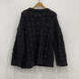 Womens Black Knitted Long Sleeve Round Neck Pullover Sweater Size Medium image number 1