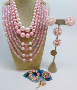 VNTG Gerrys Icy Faux Pearl Pink Costume Jewelry alternative image