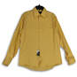 NWT Mens Yellow Button Front Spread Collar Long Sleeve Dress Shirt Size M image number 1