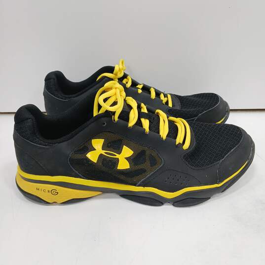 Under Armour Men's Black/Yellow Micro Shoes Size 11.5 image number 3