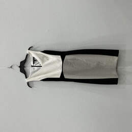 NWT Womens Black White Colorblock Sleeveless Back Zip Sheath Dress Size 00