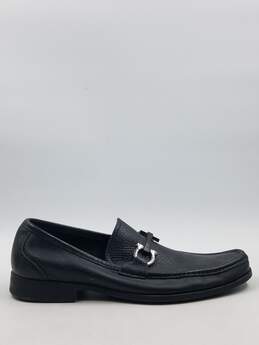 Authentic Salvatore Ferragamo Black Gancini Loafers M 8D