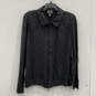 Womens Black Long Sleeve Collared Knitted Full-Zip Sweater Size Large image number 1