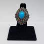 Vintage Sterling Silver Turquoise Like Marcasite Sz 8 Ring 13.0g image number 2