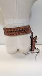 Unbranded Leather Cartridge Belt and Holster Made in Mexico Size 38 image number 3