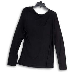 NWT Womens Black Long Sleeve Scoop Neck Studded Pullover T-Shirt Size XL alternative image