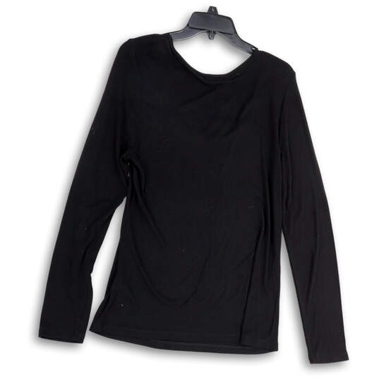 NWT Womens Black Long Sleeve Scoop Neck Studded Pullover T-Shirt Size XL image number 2