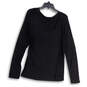 NWT Womens Black Long Sleeve Scoop Neck Studded Pullover T-Shirt Size XL image number 2