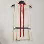 Womens Ivory Sleeveless Round Neck Back Zip Casual Mini Dress Size Medium image number 2