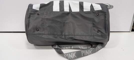 Pink Gray Nylon Duffle Bag image number 4