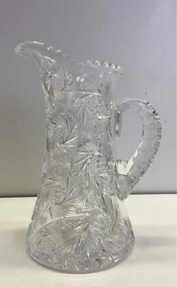 Vintage Cut Glass American Brilliant Beverage Pitcher Crystal Tableware
