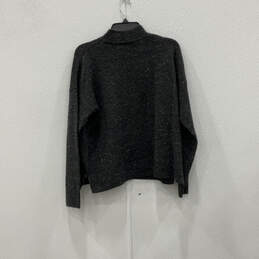Womens Black Long Sleeve Front Pocket Mock Neck Pullover Sweater Size Large alternative image