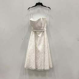 NWT David's Bridal Womens White Lace Strapless Wedding Maxi Dress Size 16