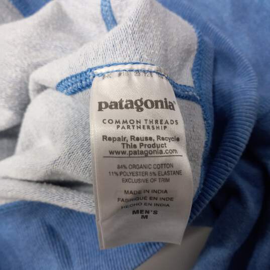 Patagonia Men's Sky Blue Pullover Logo Blue Hoodie Size M Reg image number 4