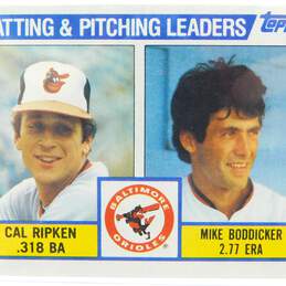 1984 HOF Cal Ripken Jr/Mike Boddicker Topps Team Checklist Baltimore Orioles alternative image