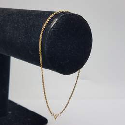 14k Gold 1mm Rope Chain 9" Anklet 1.5g alternative image
