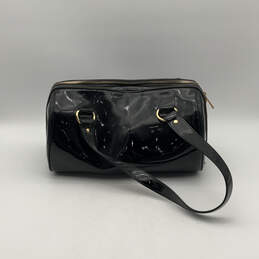 Womens Grosvenor Barrel Black Leather Zipper Double Handle Satchel Bag alternative image