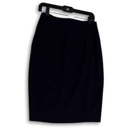 NWT Womens Blue Front Slit Knee Length Straight And Pencil Skirt Size 6 alternative image