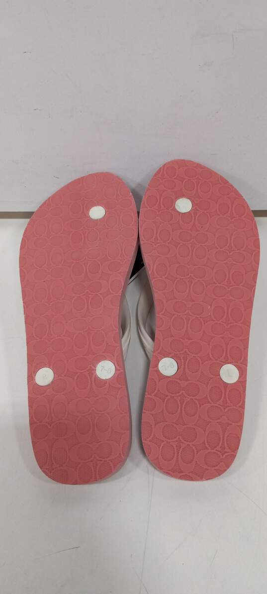 Coach Women's Pink Cleo Thong Flip Flops Size 7 image number 5