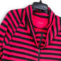 Womens Pink Gray Striped Performance Quick Dry Full-Zip Jacket Size Large image number 3
