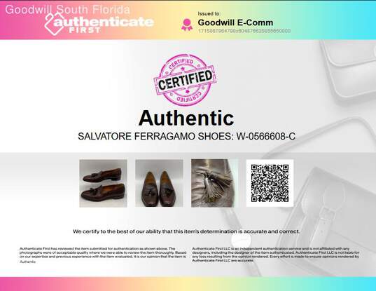 Authentic Salvatore Ferragamo Mens Brown Shoes Size 10 image number 2