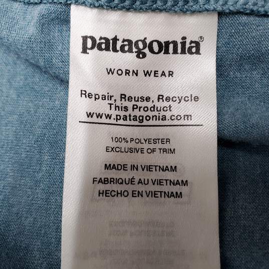 Patagonia Worn Wear Sage Green V-Neck Mid Sleeve T-Shirt Women's M image number 5