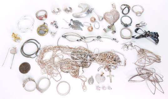 157.1g 925 Sterling Silver Scrap And Stones image number 8