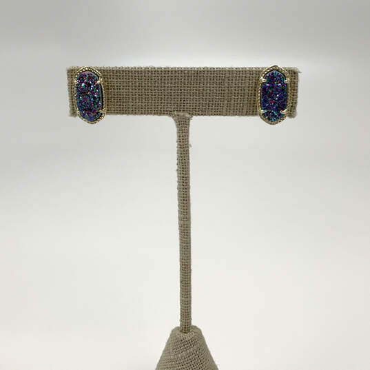 Designer Kendra Scott Gold-Tone Multi Daisy Stud Earrings With Dust Bag image number 1