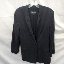 Giorgio Armani Women's Black Silk Blend Blazer Size 42 AUTHENTICATED