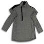 Womens Gray Long Sleeve Straight Hem 1/2 Zip Activewear Top Size XS image number 1