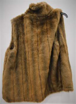 Women's Unbranded Brown Faux Fur Vest Coat alternative image