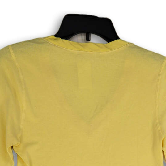 NWT Womens Yellow V-Neck 3/4 Sleeve Stretch Pullover T-Shirt Size Medium image number 4
