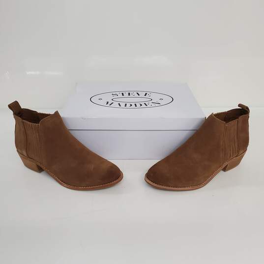 Steve Madden Cognac Suede Boots Size 6 W/Box image number 1