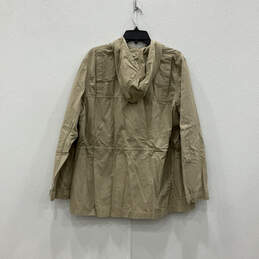 Mens Brown Hooded Long Sleeve Full-Zip Military Jacket Size X-Large alternative image