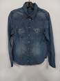 Denim by H&M Women's Blue Pearl Snap LS Western Shirt Size 12 image number 1