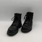 Mens Bonham D93369 Black Leather Lace-Up Round Toe Short Biker Boots Size 8.5M image number 1
