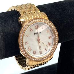 Designer Fossil ES3186 Gold-Tone Stainless Steel Quartz Analog Wristwatch
