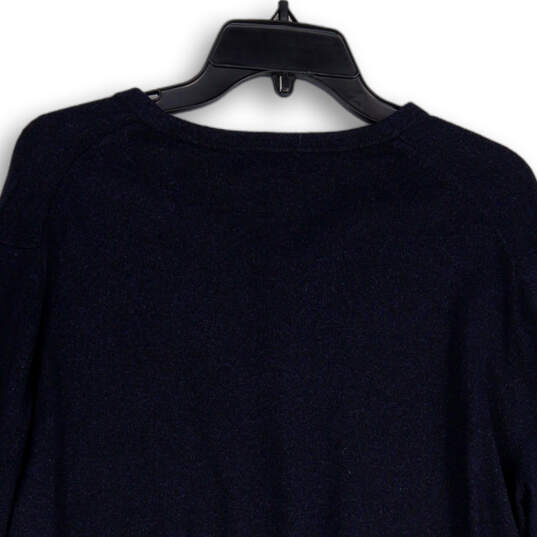 NWT Womens Blue V-Neck Long Sleeve Knitted Pullover Sweater Size Large image number 4