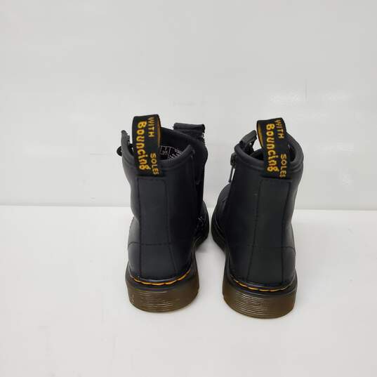 Dr. Martens Kids Pascal Lace-Up & Zipper Black Leather Ankle Boots  Size 7 image number 4