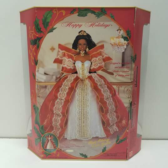 1997 Happy Holidays Barbie African American Doll 10th Anniversary 17833 NRFB image number 3