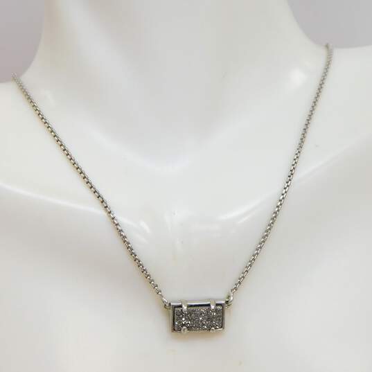 Kendra Scott Designer Pattie Silver Tone Pendant Necklace IOB 87.9g image number 2