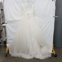 Oleg Cassini Ball Gown Wedding Dress  Embroidered Sequin Size 8 Waist 28in Chest 34in alternative image